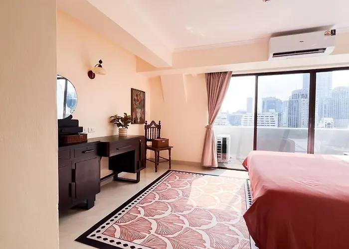 公寓 Elegant And Spacious 2 Bedroom Walk To Bts Nana 曼谷